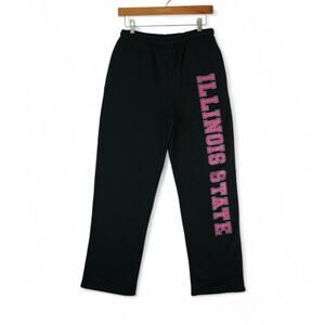 Illinois State University Redbirds Sweatpants Womens‎ Small Black Pink Joggers